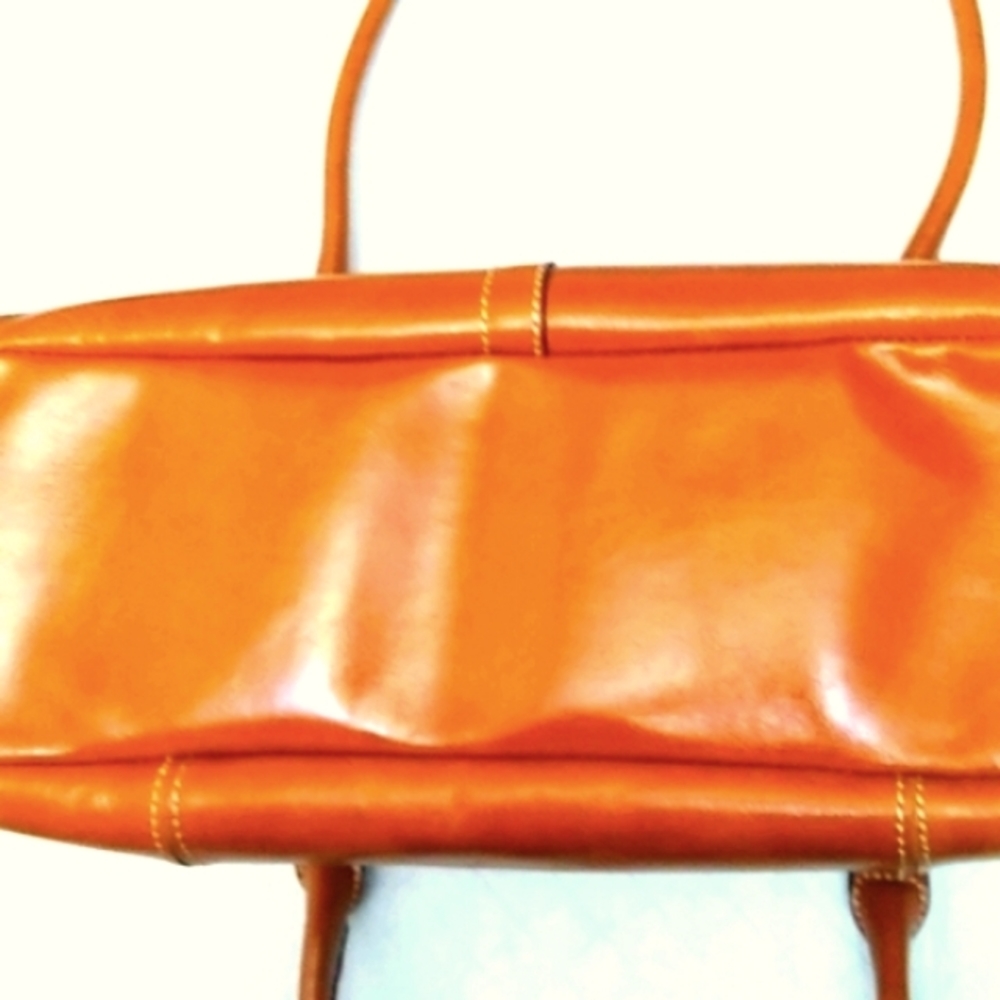 🎉HP🎉Giani Bernini Glazed Leather Cognac Handbag - Picture 6 of 8